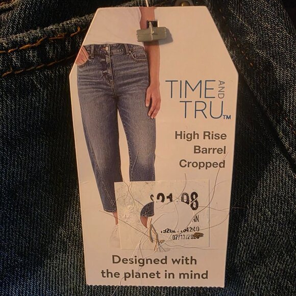 Time and Tru Women's Jeans Size 4 NWT High Rise Barrel Cropped - Picture 5 of 6